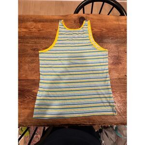 The Rail Striped Tank Top Large Blue/Yellow
